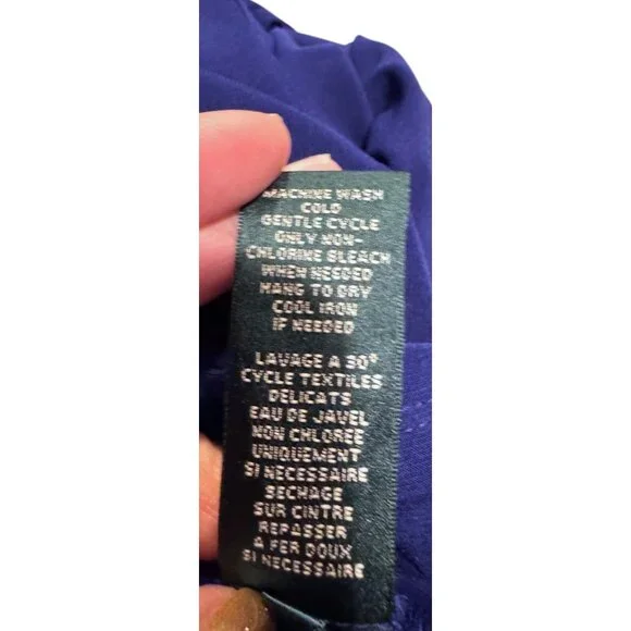 Ralph Lauren Womens Cap-Sleeve V-Neck Blue Midi Dress Polyester Blend - Picture 10 of 11